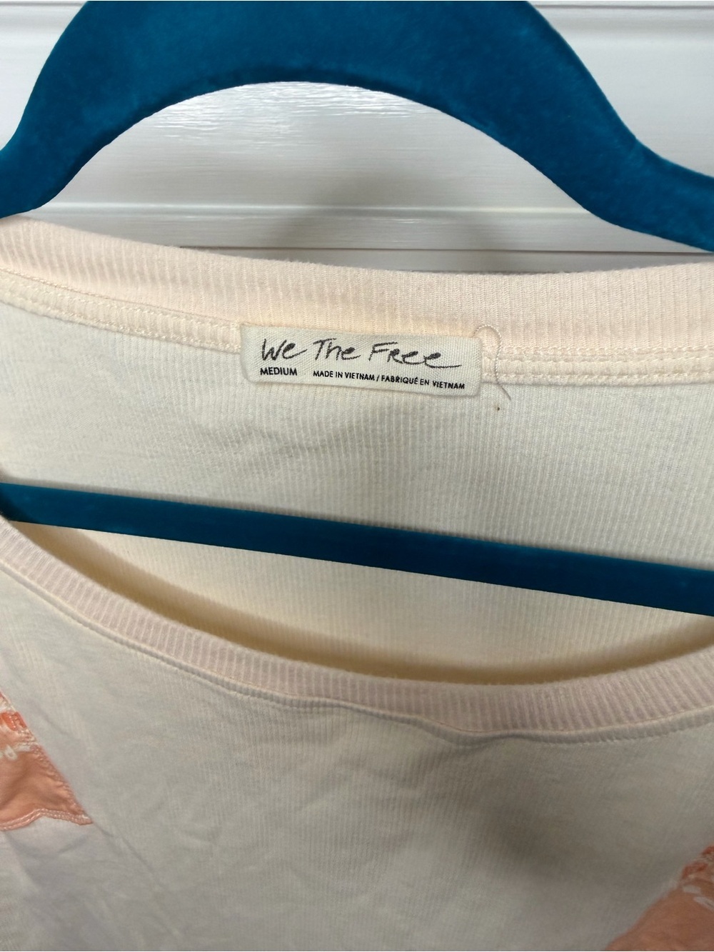 We The Free Cream Top with Peach Bandana Shoulder Panels - Picture 2 of 3